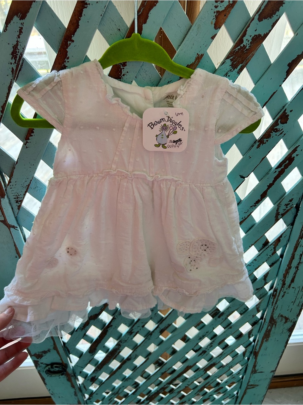 Burt's Bees Baby Soft White Eyelet Ruffle Dress